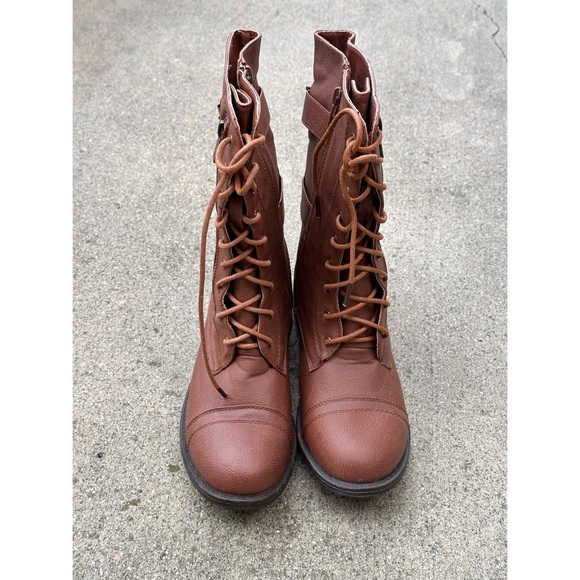 Top Moda Size 7 Lace Up Military Combat Boots - Picture 4 of 4